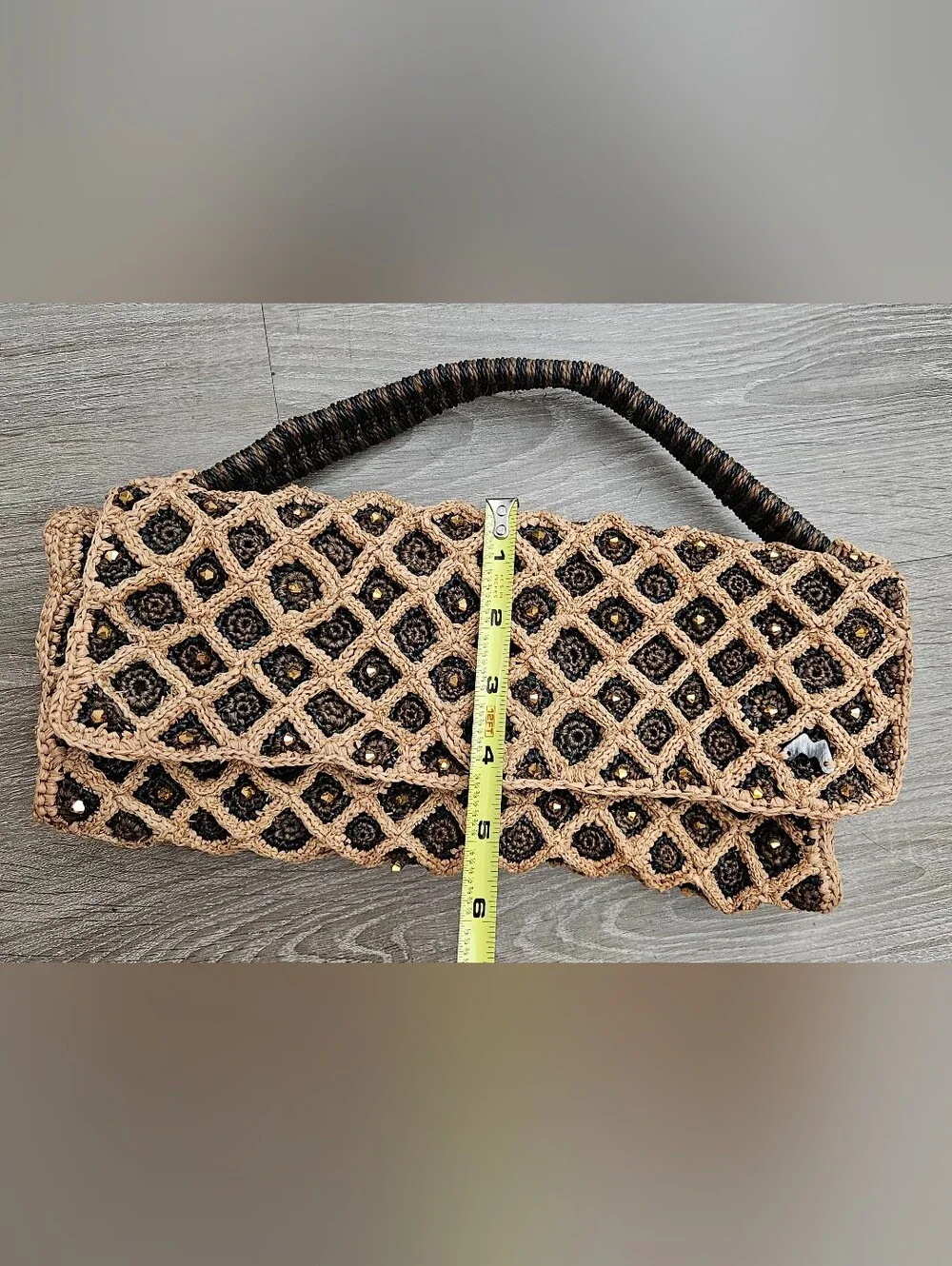 NWT Made for a Woman Vakona Clutch Handwoven Raphia Beaded Madagascar